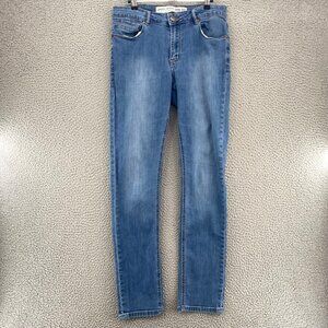 Barbell Apparel Jeans Womens 32 Blue Light Wash Straight Stretch Everyday Casual